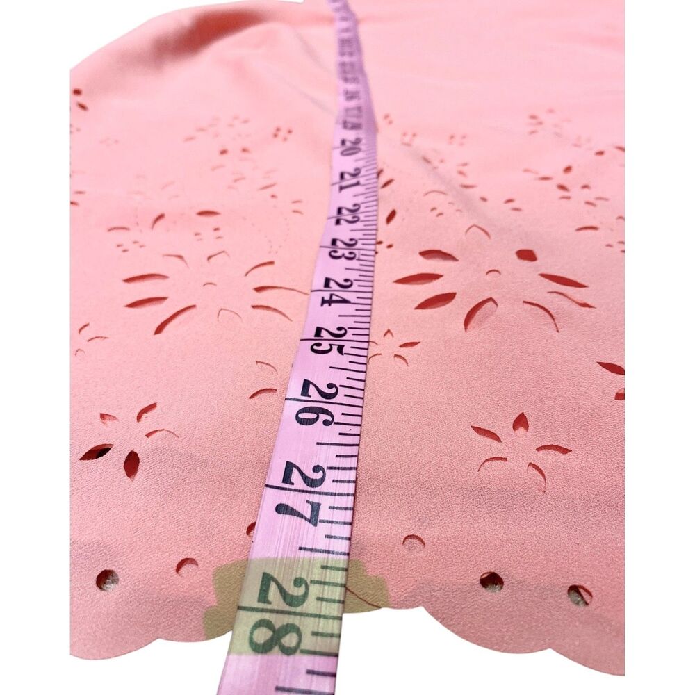 Cynthia Rowley 1X Pink Eyelet Sleeveless Lined Blouse Romantic Spring Style - Picture 8 of 10